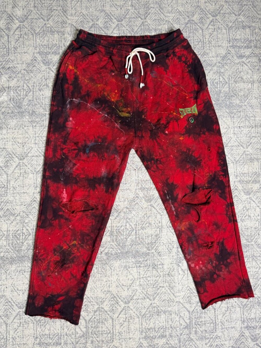 Strivers Row x Dro Lab Custom 1/1 Reworked Distressed Tie dye Sweat pants